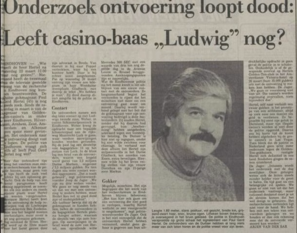 Krantenknipsel over ontvoering Ludwig