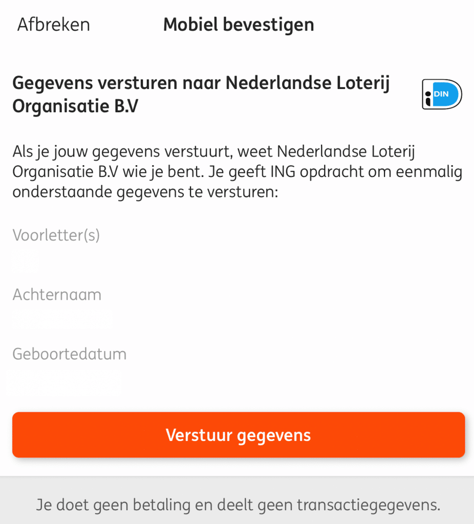 IDIN leeftijd bevestigen Nederlandse Loterij